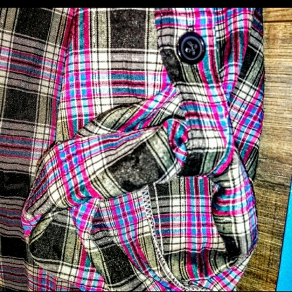 Miss Famous Mini Dress Size Large Purple Plaid - Picture 6 of 11